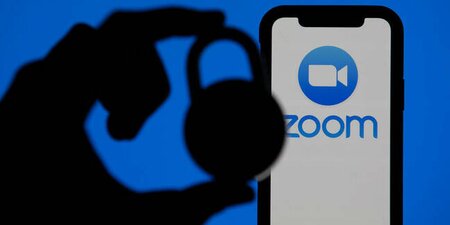 stock image of Zoom app and lock